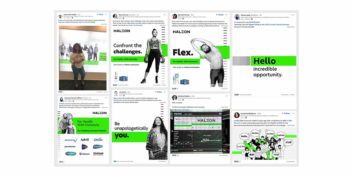 Case Study: Haleon - Collection of social posts